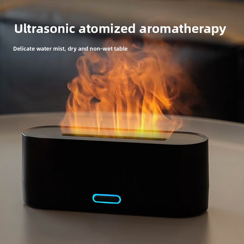 Desktop 7-Color Simulated Flame Aromatherapy Diffuser